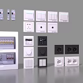 Modern Switch Panels With Various Designs Smart Sockets And Home Electrical Controls 3d model