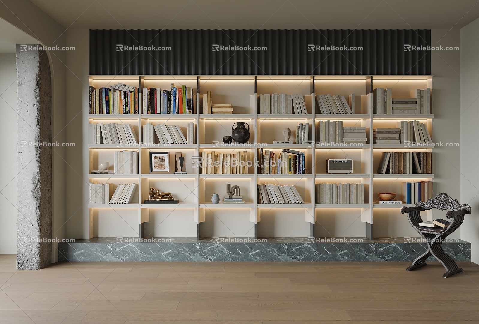 decorative bookcase 3d model