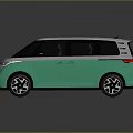 Volkswagen Modern Green And Silver Van With Sleek Design Black Wheels And Front Grille