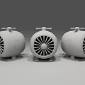 Portable Colorful Speakers Three White Blue Pink Round Shape with Brass Knob Grille Front
