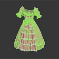 Women's Pink Ruffled Dress With Bow Accent And Layered Skirt Design
