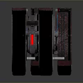 Modern Four Wheel Motorcycle Design With Red Accents And Shiny Black Frame