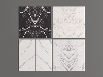Marble Wall Panels With Various Natural Textures And Decorative Patterns 3d model