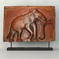 Wooden Elephant Wall Decor with Intricate Carved Details and Natural Wood Texture