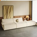 Modern Double Sofa Minotti Multi-Person Sofa Special-Shaped Sofa Multi-Person Sofa 3d model
