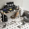 Desk Chair Office Desk Chair Computer Desk Office Supplies Lazy Sofa Printer 3d model