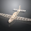 3D Printed White Grid Structured Aerospace Model On Dark Reflective Surface