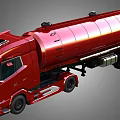 Red Heavy Duty Commercial Tanker Truck For Fuel Transport Vehicle