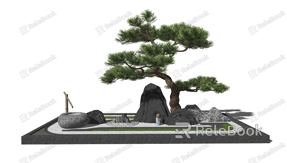 New Chinese Landscape Setches Courtyard Landscape Setches model