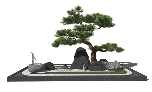 New Chinese Landscape Setches Courtyard Landscape Setches 3d model