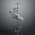 Mobile Medical Equipment with Display Screen Control Panel and Hanger on Metal Stand