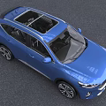 Blue Haval SUV Modern Exterior Design With Front Grille And LED Headlights