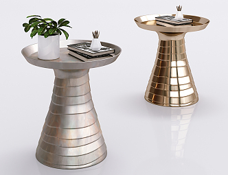 Post-modern round metal side ornaments combination 3d model