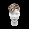 Game And Movie Character 3D Head Model With Short Blonde Brown Wavy Layered Hair