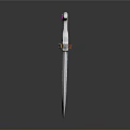 Ornate Scimitar Weapon With Gemstone Decorated Hilt Sharp Blade On Dark Gradient Background