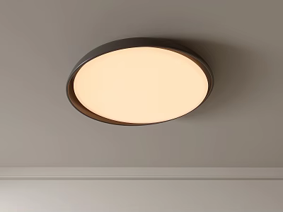 Sleek Modern Round Flush Mount Ceiling Light with Warm Illuminated Glow for Living Spaces 3d model