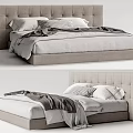 Minimalist Double Bed Design With Upholstered Headboard Soft Bedding And Light Tones