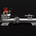 Industrial Lathe Machine With Metal Structure And Precision Components For Metalworking 3d model