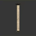 Elegant Classical Marble Architectural Column With Ornate Capital And Textured Base
