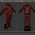 Fashionable Maroon Hooded Tracksuit Clothing With White Stripes Two Piece Design