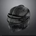 Medieval Metal Weapon Helmet With Smooth Surface And Grill Design
