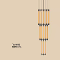 Modern Chandelier With Long Tube Lights And Black Frame For Interior Design