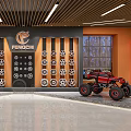 FENCHI Showroom With Gear Decorations And Red Off-Road Vehicle