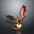 Mythical Dragon Clutching Egg With Colorful Wings Orange Body And Long Tail