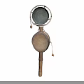 Traditional Double Sided Drum With Wooden Handle And Decorative Details
