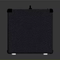 Classic Dark Blue Electronic Guitar Amplifier With Wooden Panel Control Knobs And Speaker Grille