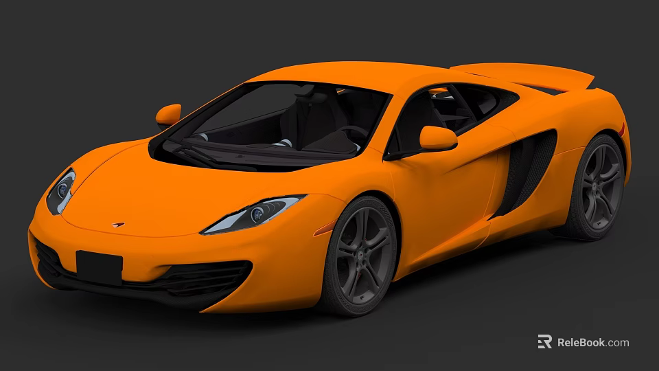 Orange McLaren Sports Car With Sleek Exterior And Black Alloy Wheels 3d model 
