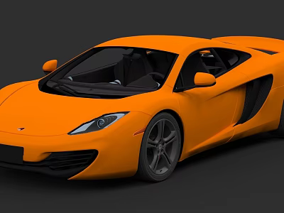 Orange McLaren Sports Car With Sleek Exterior And Black Alloy Wheels 3d model