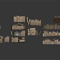 Scattered And Stacked Books Display With Various Piles And Loose Volumes