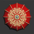 Traditional Red Chinese Lantern Furniture With Golden Ornamental Patterns For Home Decor