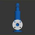 Blue Industrial Safety Valve With Flange Body And Spring Handle Design