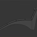 Gray Upholstered Chaise Lounge With Modern Curved Design And Comfortable Backrest