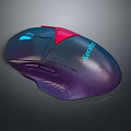 SCUF Gaming Computer Mouse Purple Blue Gradient Design With Red Accent And Blue Lighting 3d model