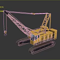Yellow Crawler Crane With Large Boom And Heavy Duty Tracks For Construction