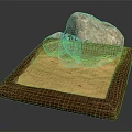 Natural Stone Pieces On Wooden Base Featuring Natural Texture For Decorative Tabletop