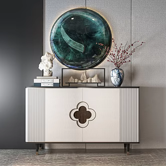 New Chinese-style Entrance Cabinet 3d model