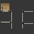 Mobile Wheeled Shelf Cart with Metal Frame and Wooden Shelves Holding Cardboard Box and Tablet