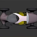 Pink and Yellow Concept Car with Streamlined Body and White Wheels