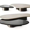 Modern Coffee Tables With Irregular Shape Marble Top And Metal Base 3d model