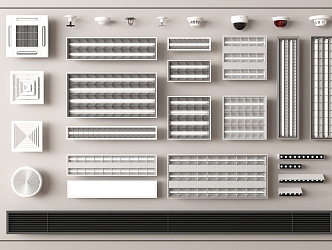 Grille lamp grille lamp air conditioner air outlet exhaust port aluminum gusset plate air outlet central air conditioner 3d model