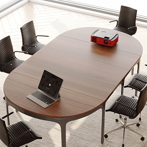 Modern conference table and chair combination 3d model