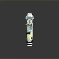 Blue And White Camouflage Pistol With Metallic Accents And Detailed Body Design