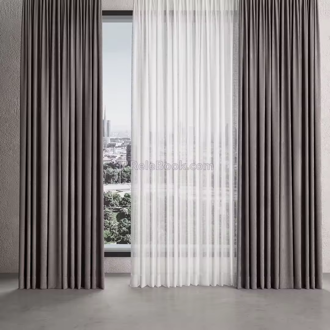 Curtain Window Screen 3d model