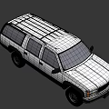 Classic Silver SUV Car With Roof Rack And Four Doors Design