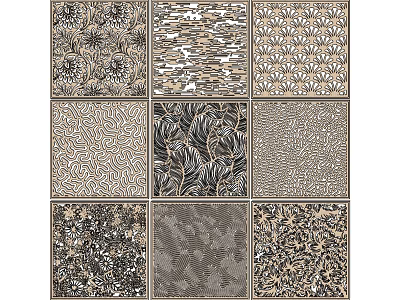 Modern Room Divider Designs With Diverse Intricate Patterns And Textures 3d model