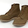Brown Suede Lace Up Classic Boots With Durable Sole And Timeless Design 3d model